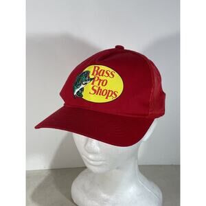 Bass Pro Shops Logo ~ Mesh Snapback Hat Fishing & Outdoors ~ Cardinal Red